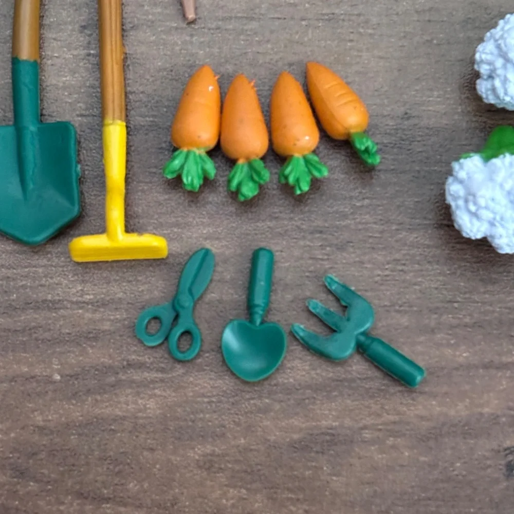 Lil Woodzeez GARDEN SET Farmer Miniature Toy Dollhouse Food Vegetables SET 27 pc